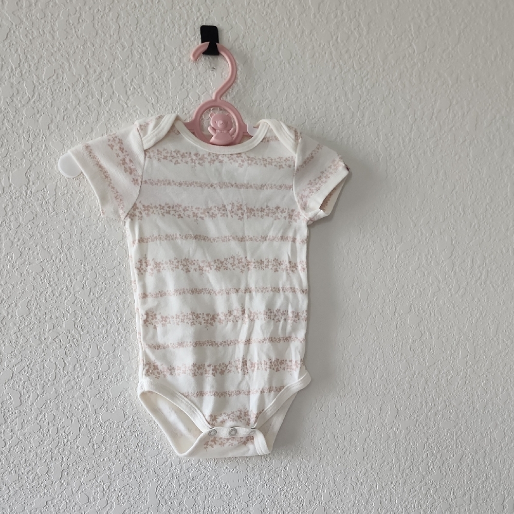 Calvin Klein Cream and Pink Soft Cotton Onsie
